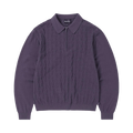 thisisneverthat Cable Knit Zip Polo "Violet"