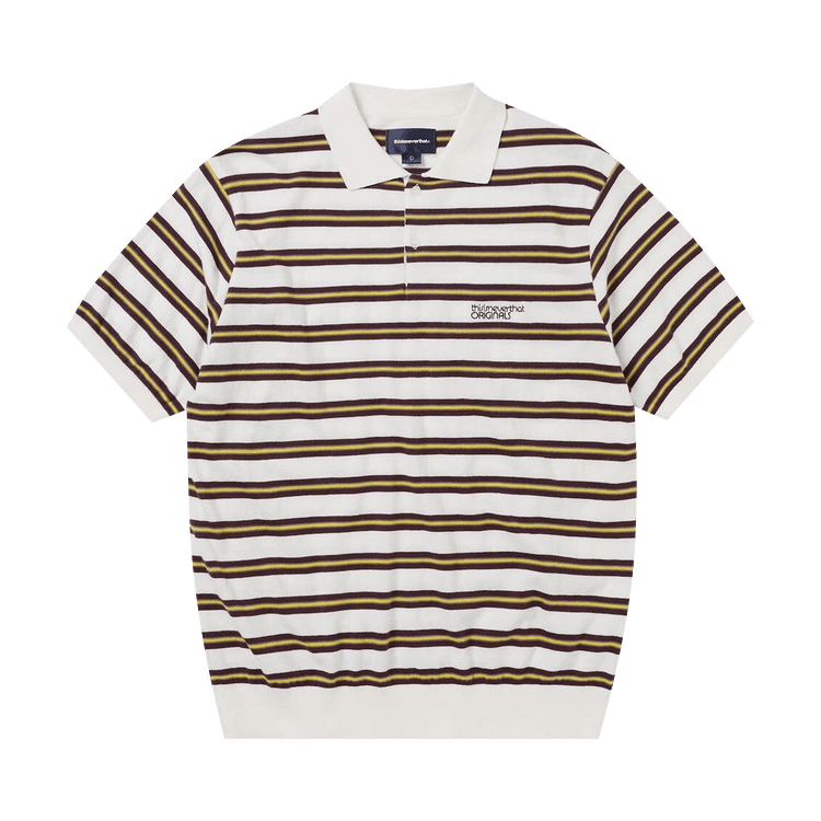 thisisneverthat Striped Knit Polo "Ivory"