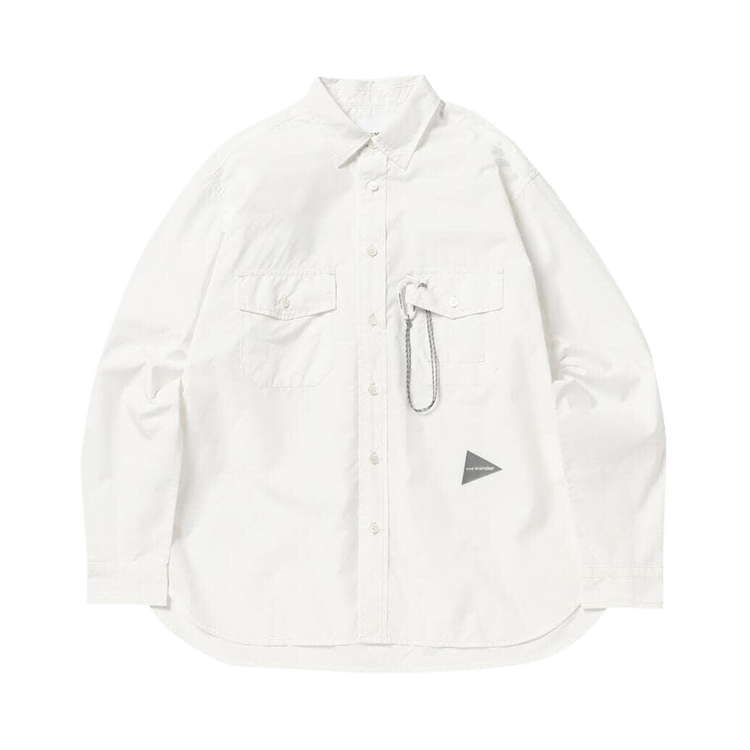 And Wander Cordura Typewriter Long-Sleeve Shirt "White"