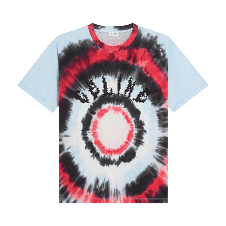 CELINE Loose Tie-Dye T-Shirt "Off White/Red/Black"