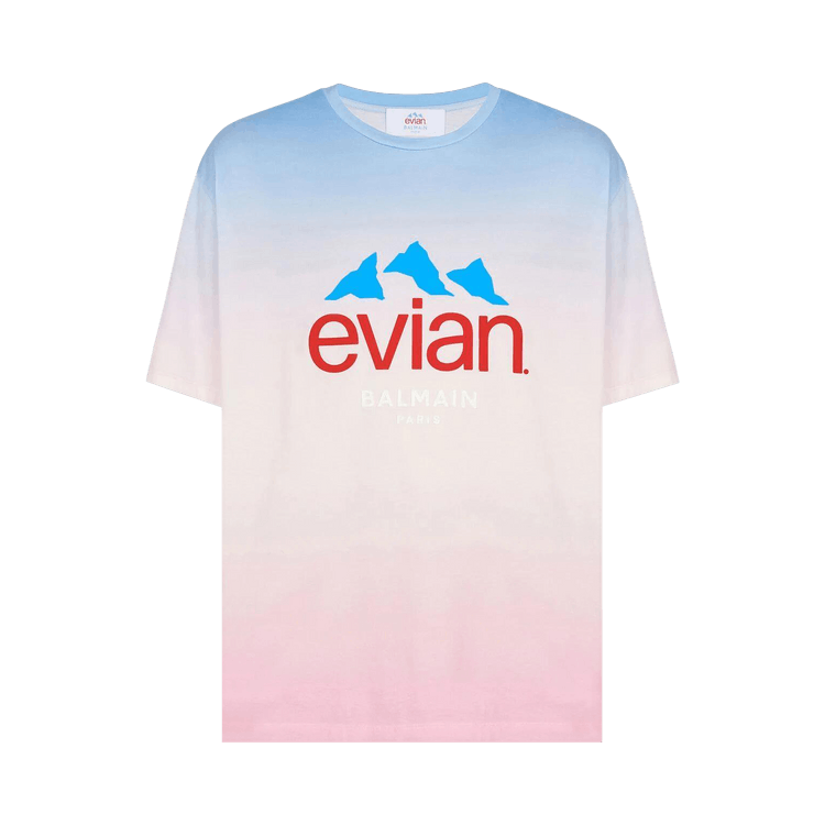 Balmain x Evian Gradient T-Shirt "Blue/Pale Pink/Pink/Multicolor"