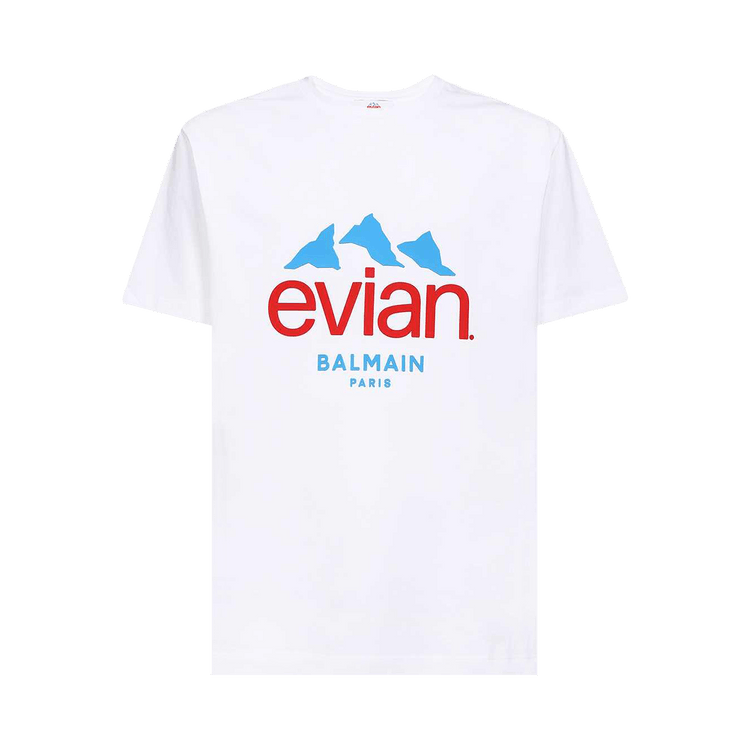 Balmain x Evian Logo T-Shirt "Optical White/Multicolor"
