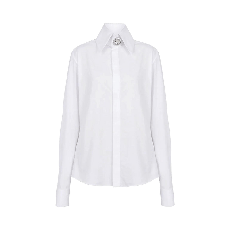 Balmain Embellished Poplin Shirt "White"