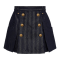 Balmain Pinstripe Button Detailed Skirt "Blue"