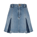 Balmain Pleated Denim Skirt "Blue"