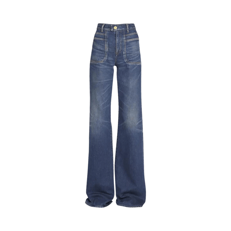 Balmain High Waisted Flared Jeans "Blue"