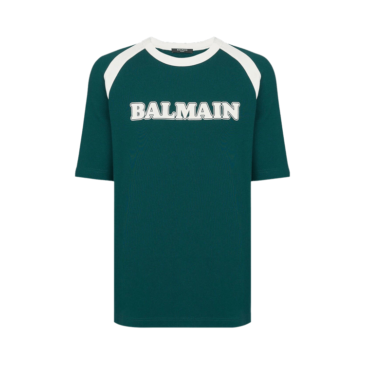 Balmain Retro Logo T-Shirt "Dark Green/Cream"