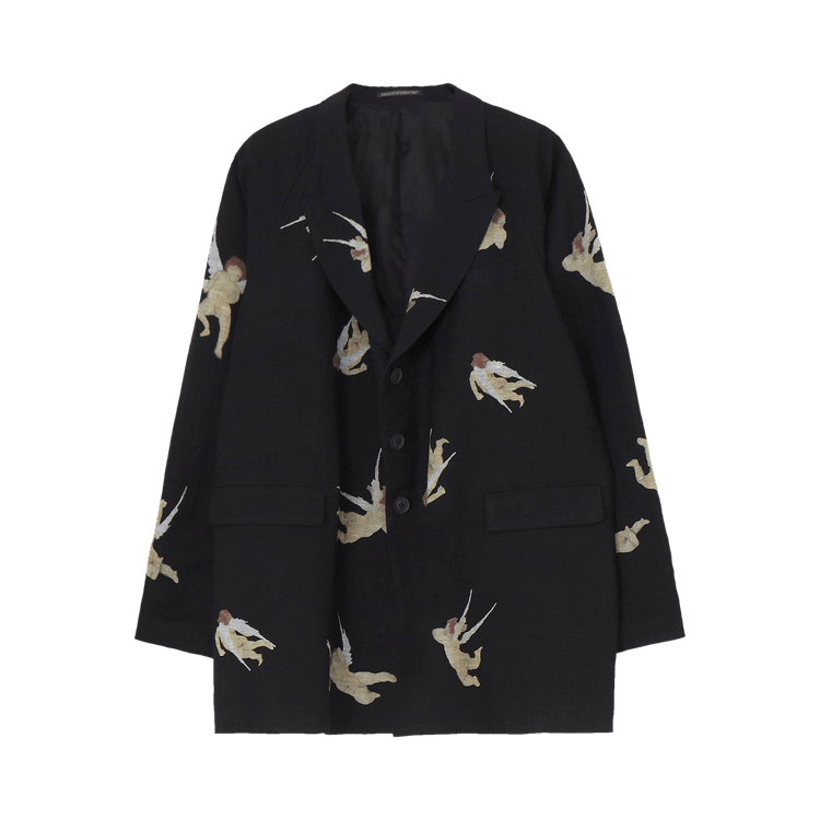 Yohji Yamamoto Angel Pattern Double Front Jacket "Black"