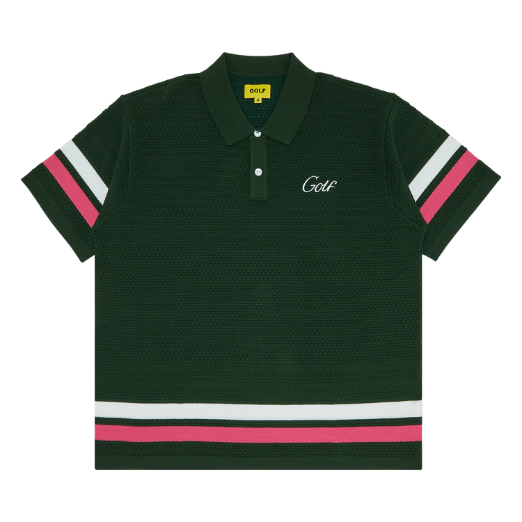 GOLF WANG Caddy Striped Polo "Green/Black/Red"