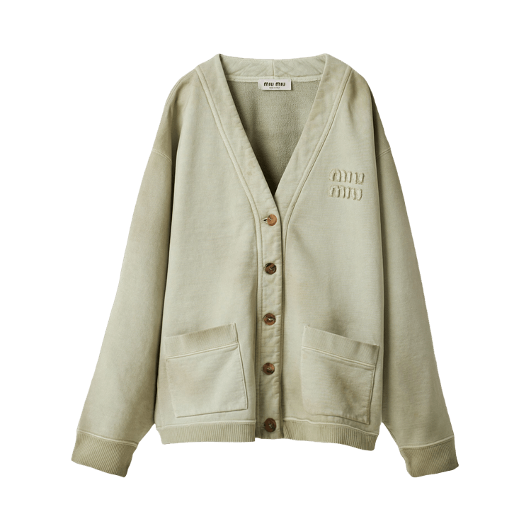 Miu Miu Garment Dyed Cardigan "Agave"
