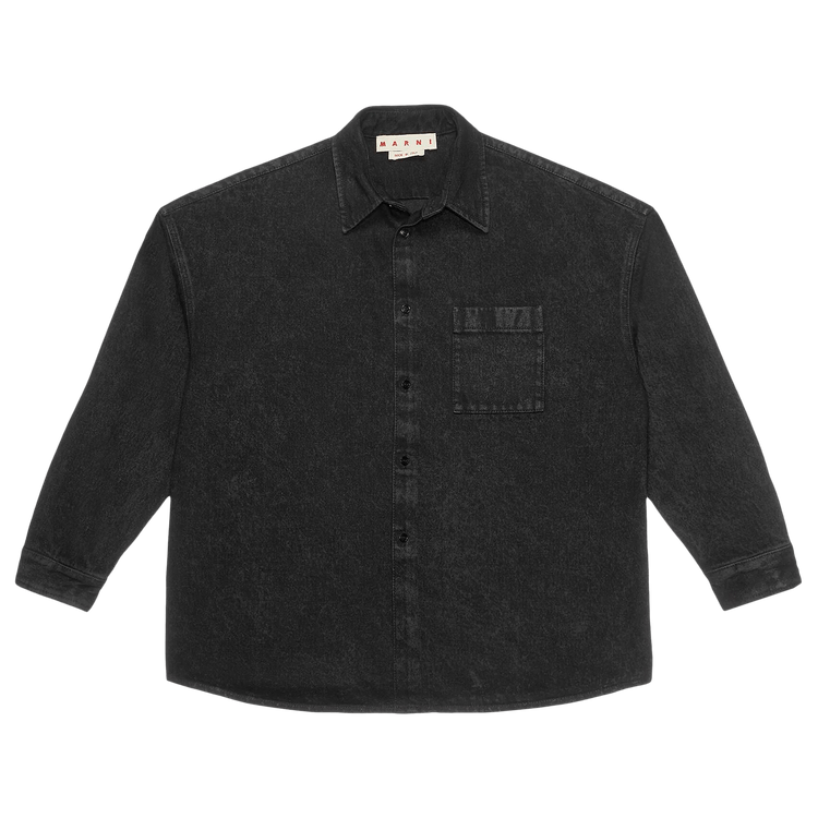 Marni Marble Dyed Denim Shirt "Black"
