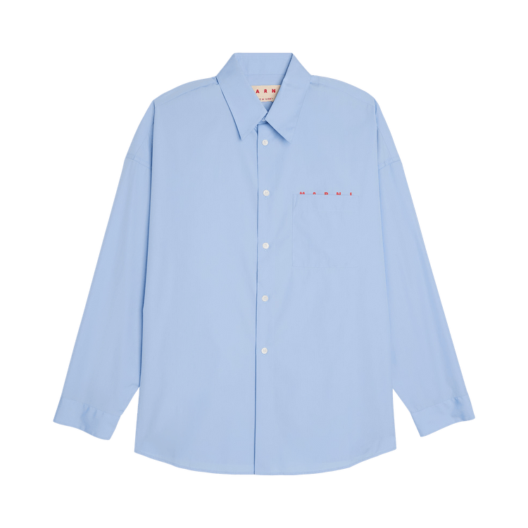 Marni Logo Popeline Shirt "Iris Blue"