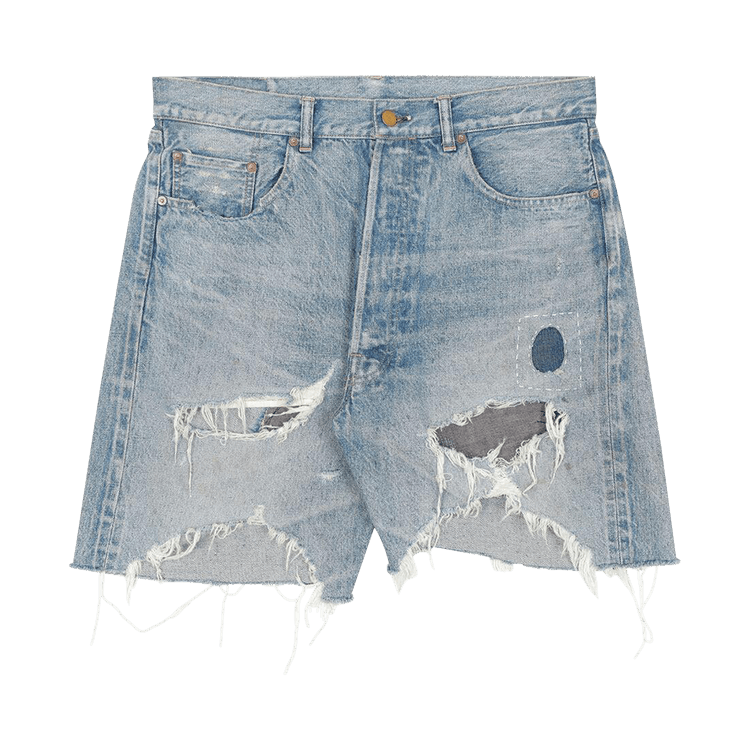 SAINT Mxxxxxx Damage Denim Shorts "Blue"