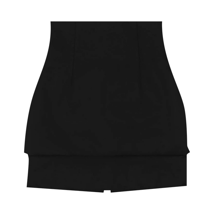 032C Two Button Plackets Short Skirt "Black"