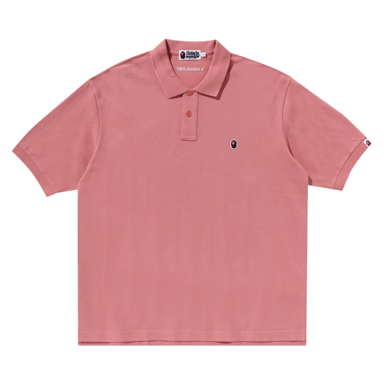 BAPE Ape Head One Point Polo "Pink"