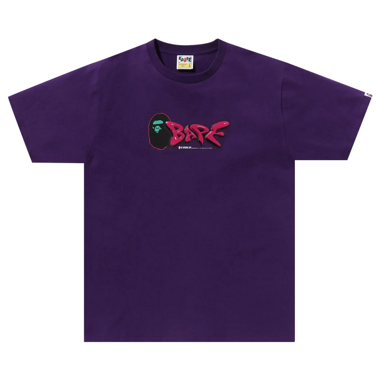 BAPE 3D Art Bape Logo Tee "Purple"