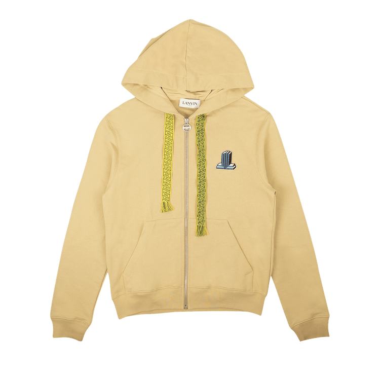 Lanvin Printed Zip Up Hoodie "Beige"