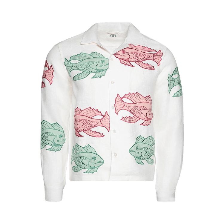 Bode Piscine Applique Long-Sleeve Shirt "White/Multicolor"