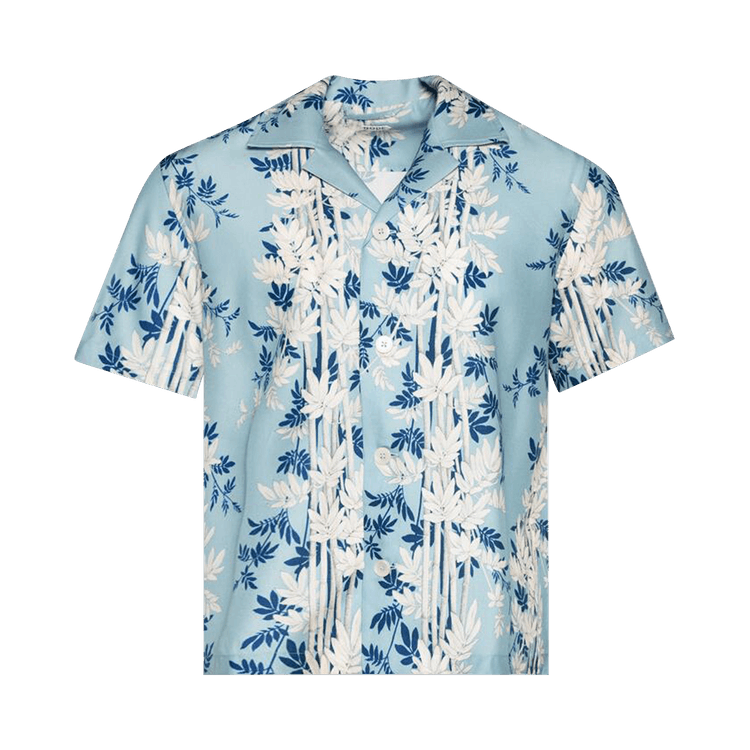 Bode Bamboo Forest Short-Sleeve Shirt "Blue/Multicolor"
