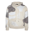 Who Decides War Tweed Patchwork Hooded Sweatshirt "Cream"