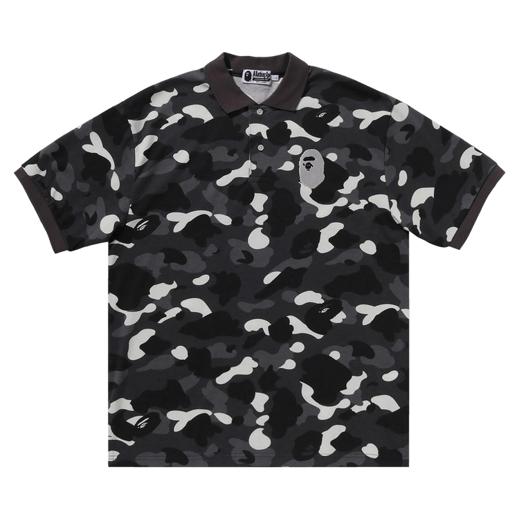 BAPE City Camo Large Ape Head Polo Relaxed Fit "Black"