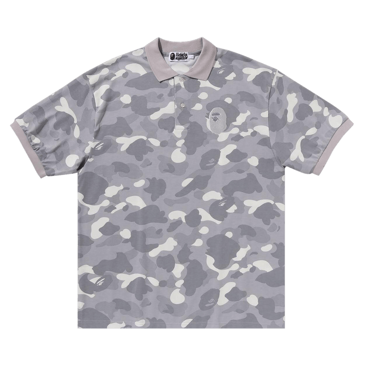 BAPE City Camo Large Ape Head Polo Relaxed Fit "Grey"