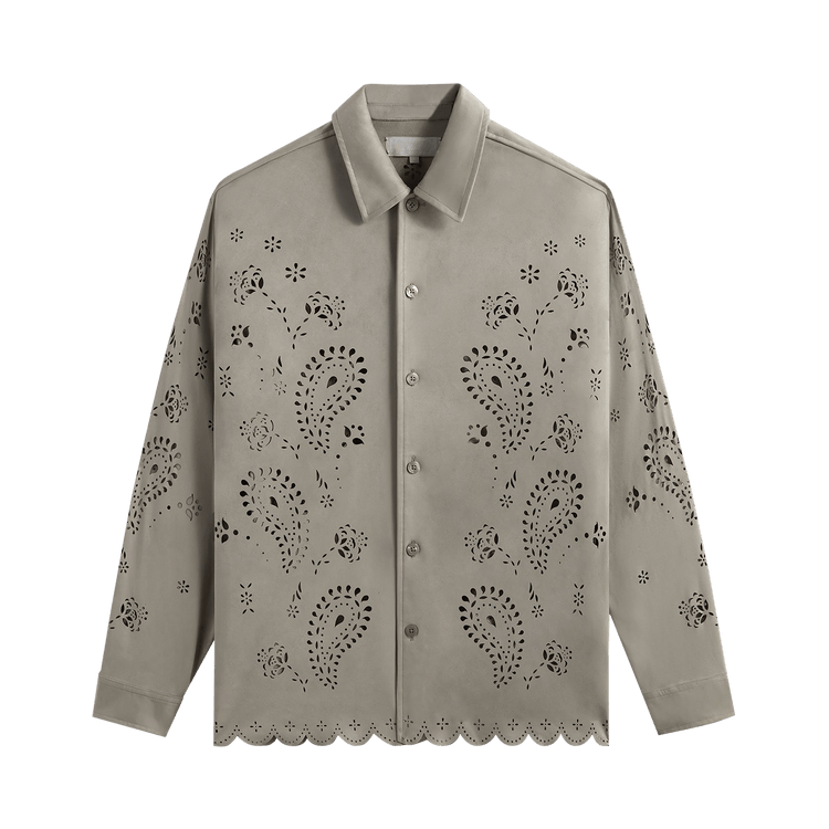 Kith Isaac Microsuede Long-Sleeve Button Down Shirt "Region"