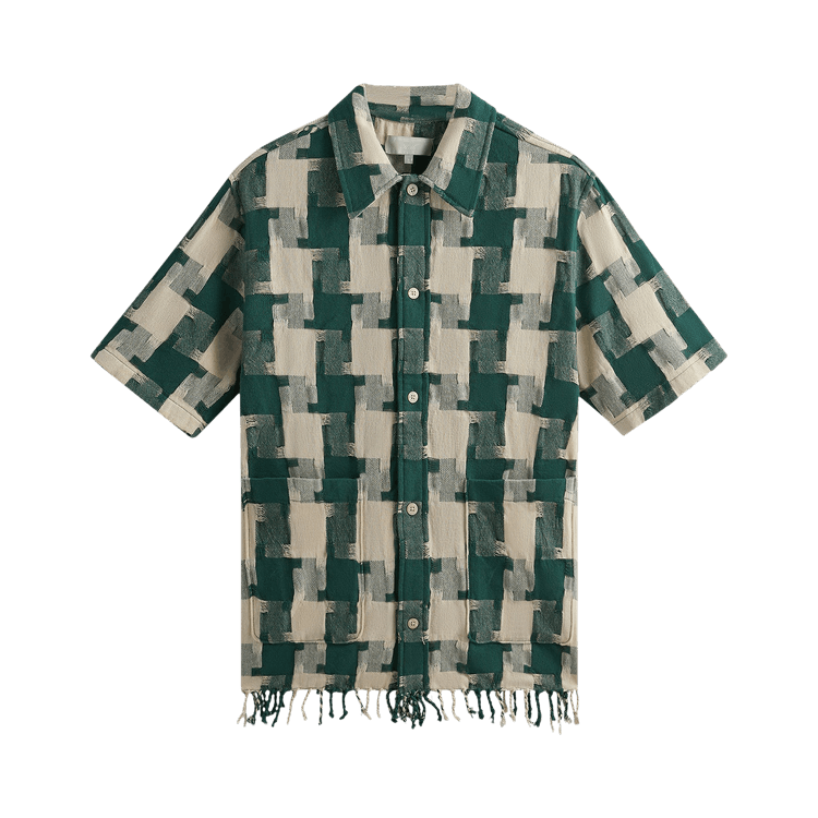 Kith Jumbo Houndstooth Boxy Collared Overshirt "Conifer"