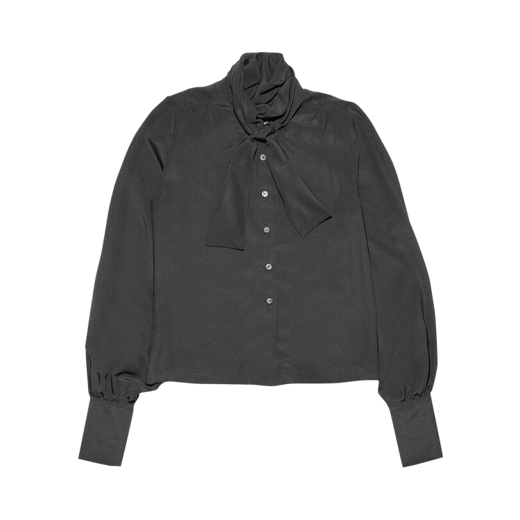 Enfants Riches Déprimés Crepe De Chine Pussy Bow Shirt "Black"