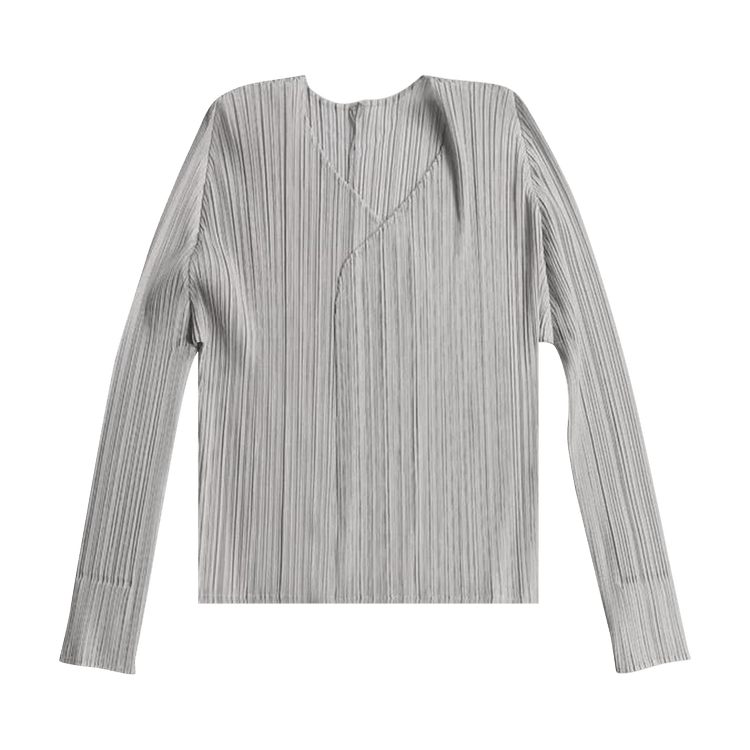 Pleats Please Issey Miyake Basics Cardigan "Light Grey"