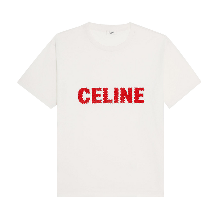 CELINE Loose T-Shirt "Dirty White/Red"