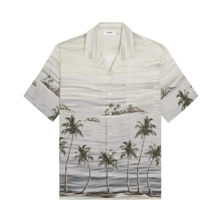 CELINE Hawaiian Shirt "Craie/Gris"
