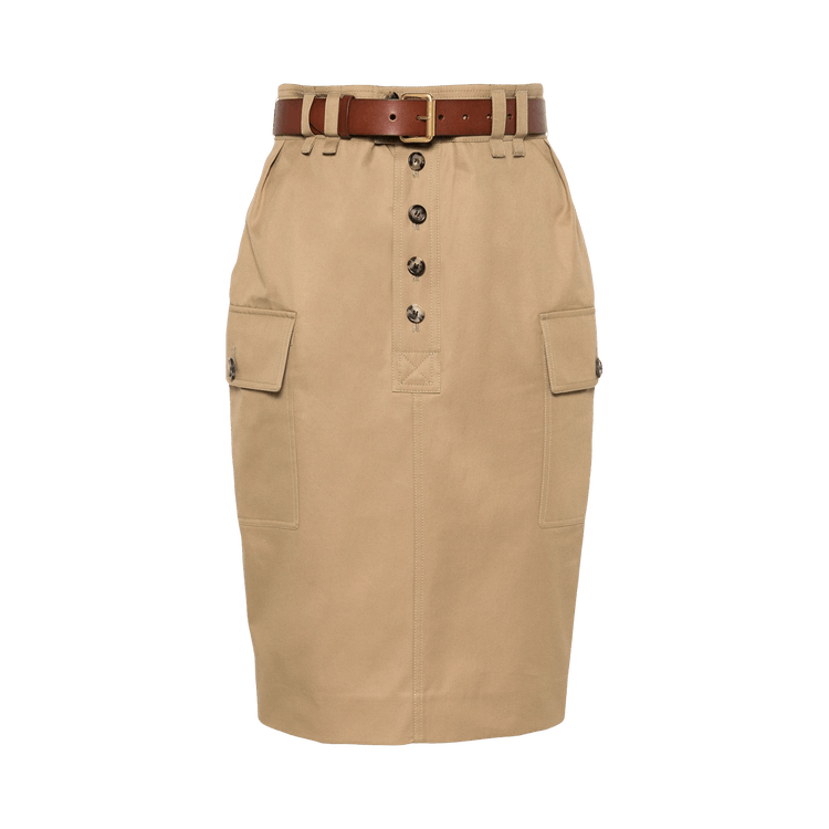 Saint Laurent Cassandre Skirt "Beige Fonce"
