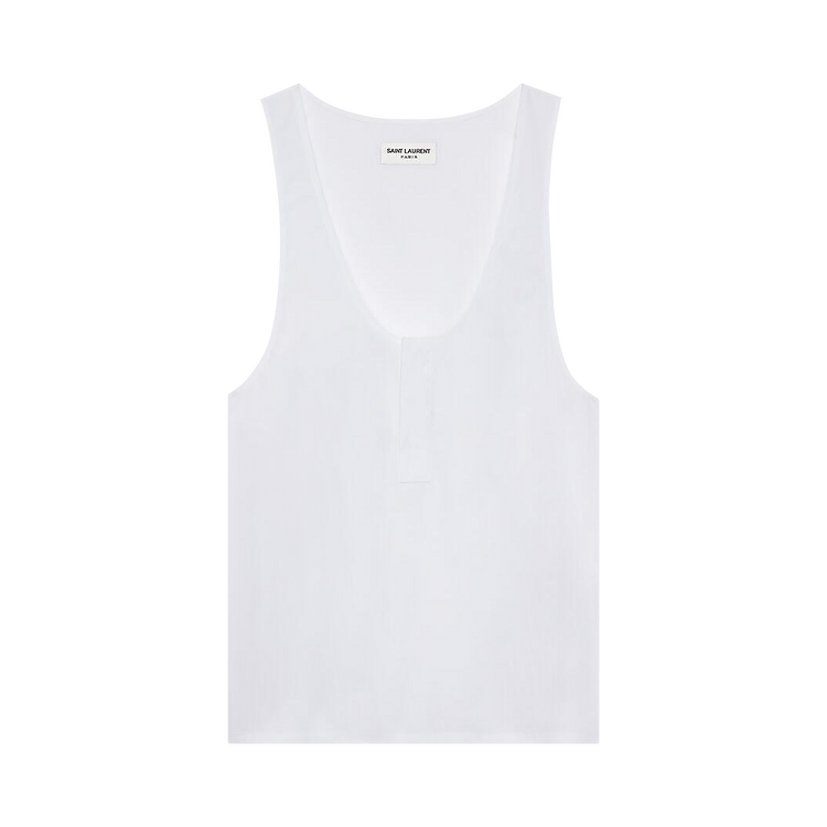 Saint Laurent Henley Tank "Blanc"