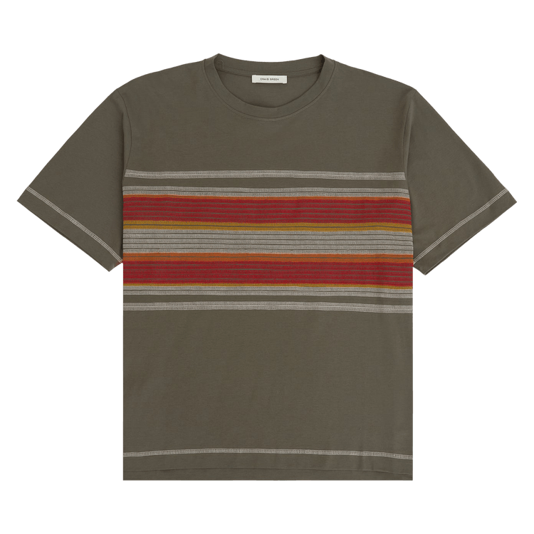 Craig Green Flatlock Stripe T-Shirt "Olive"