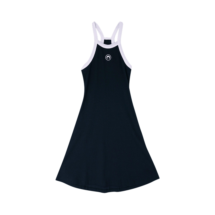 Marine Serre Rib Flared Dress "Black"