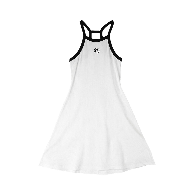 Marine Serre Rib Flared Dress "White"
