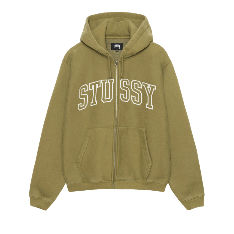 Stussy Outline Zip Hoodie "Olive"