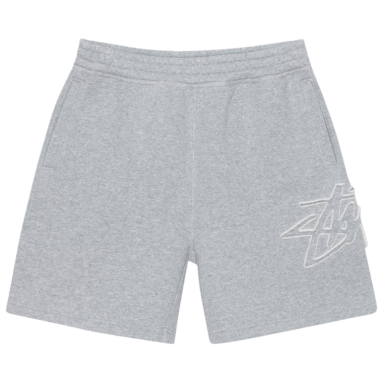 Stussy Fleece Tonal Appliqué Short "Grey Heather"