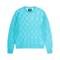 Stussy Loose Knit Cross Cable Sweater "Cyan"