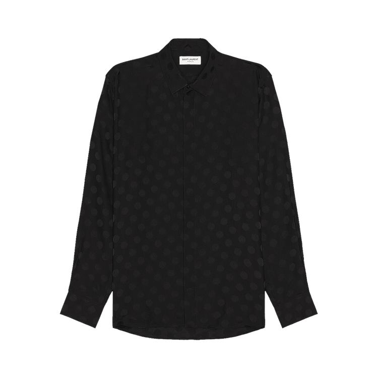 Saint Laurent Polka Dot Long-Sleeve Shirt "Black"