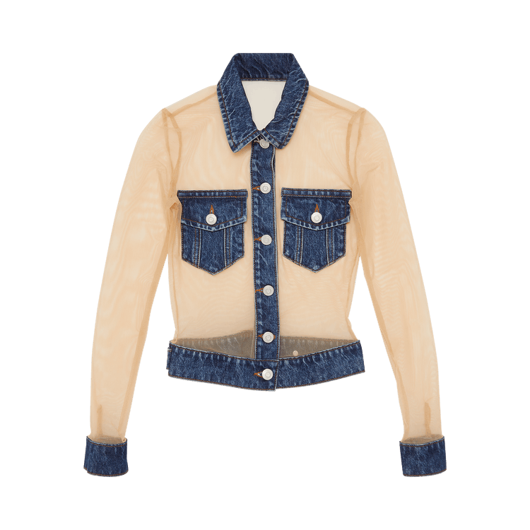 Coperni Tulle Illusion Denim Top "Blue"