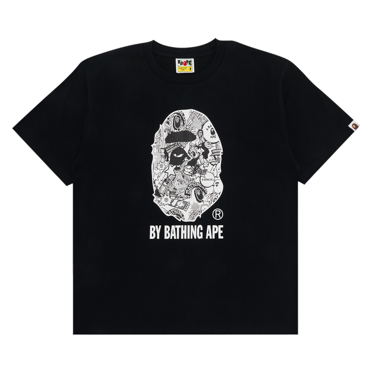 BAPE Comic Art Ape Head Tee "Black"
