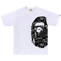 BAPE Hand Drawn Pattern Side Big Ape Head Tee "White/Black"