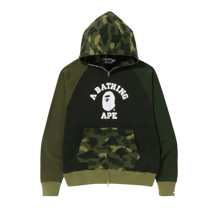 BAPE Color Camo Relaxed Fit Full Zip Hoodie "Green"