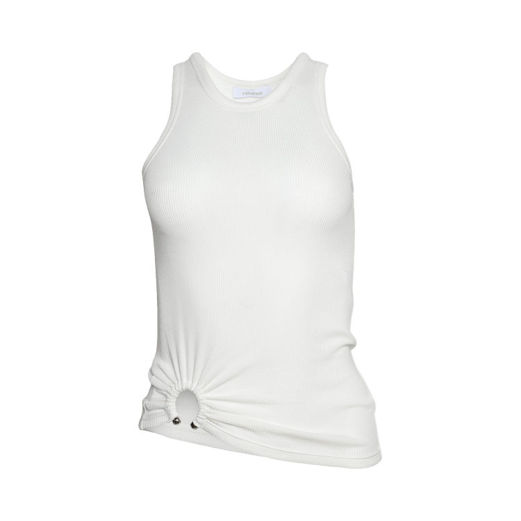 Rabanne Tank Top With Signature Piercing "White"