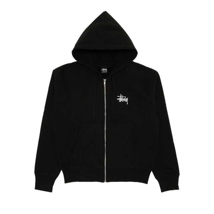 Stussy Basic Logo Zip Up Hoodie "Black"