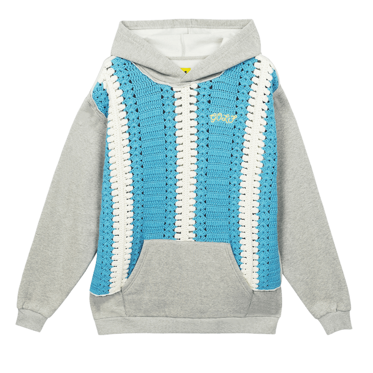 GOLF WANG Crochet Front Hoodie "Heather Grey"