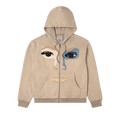 KidSuper Face Washed Zip Hoodie "Brown"