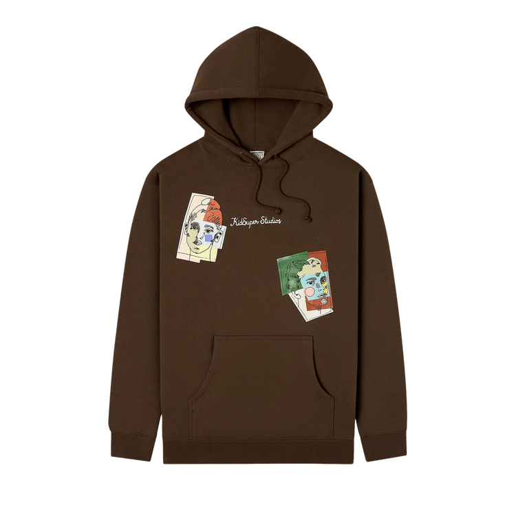 KidSuper Sketched faces Hoodie "Brown"